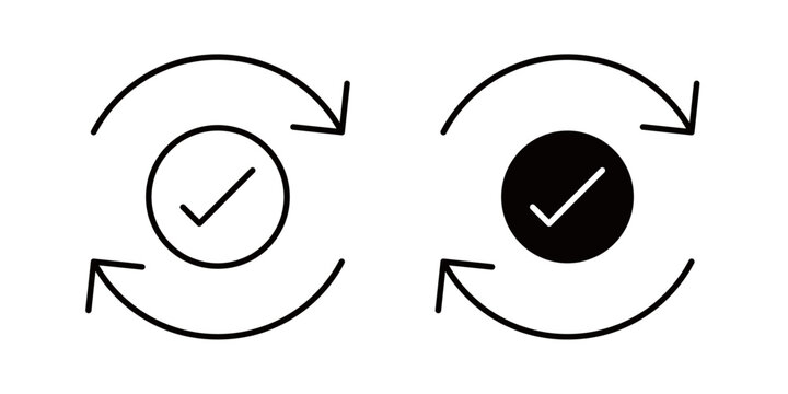 Consistency icon in outline and solid style, isolated on white background. Ideal for reliability, routine, and quality management apps and websites.