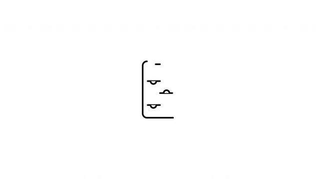 Phone Settings Sliders Icon Animation on White Background