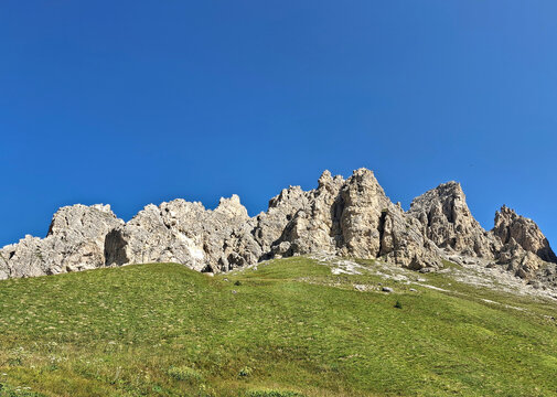 jagged Dolomite rocks of the Piccolo Cir in Val Gardena
