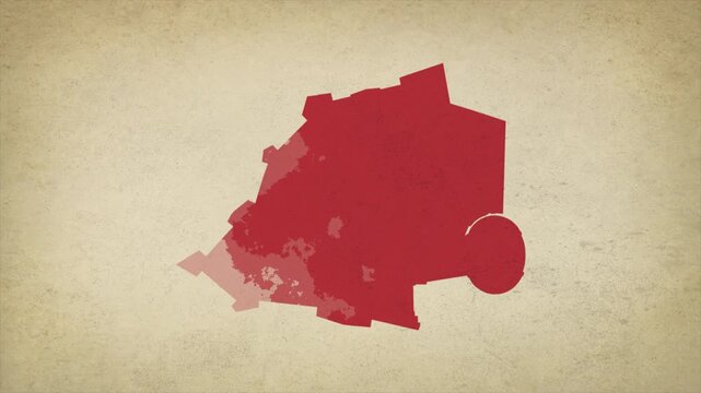 Animated Appearing VATICAN Map Isolated on Vintage Background