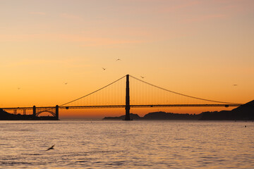 Fototapeta premium Golden Gate Bridge Silhouette at Sunset San Francisco