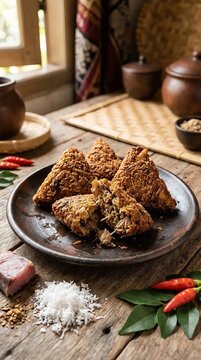 Traditional Tumpi-Tumpi Bugis Fish Coconut Snack from South Sulawesi