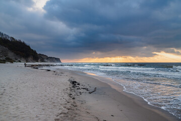 Donskoye beach at sunset of Baltic Sea. Kaliningrad region, Russia © Elena Odareeva