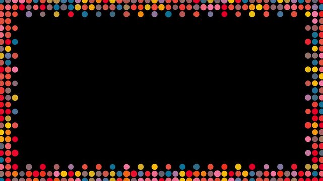 4K Seamless Retro Y2K Checkerboard Square Frame Animation with Colorful Groovy Flower Pop Elements on Black Background Vintage 90s Geometric Motion Graphics Loop