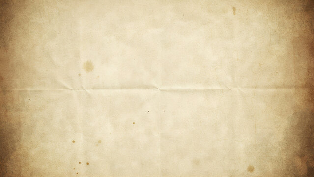 Old vintage paper texture with creases and stains, aged parchment background