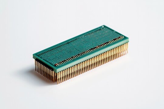 Green Circuit Board with Gold Pins