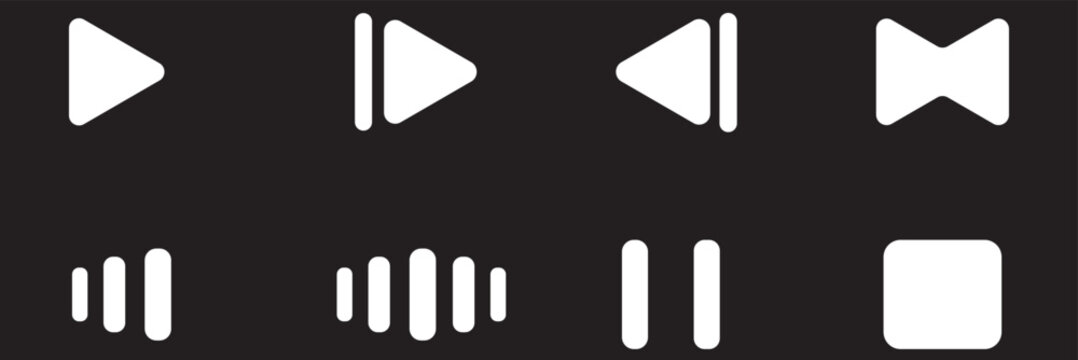 Set of media player control button.music player and web design illustration.eps 10 