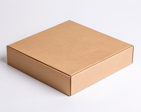 Brown Cardboard Box with Flaps Closed