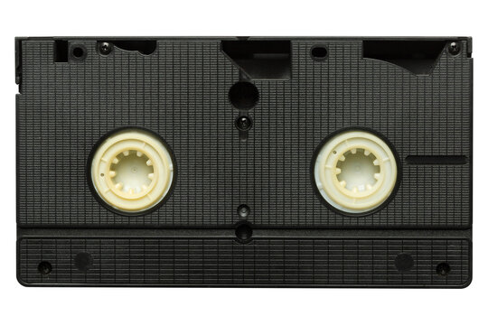 Old VHS video cassette tape back, png isolated on transparent background