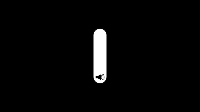 Speaker icon and volume slider animation for music, audio, sound, mute and volume control interfaces. Ideal for media players, apps and digital UI designs.