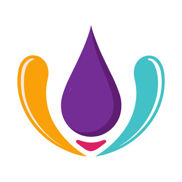 Abstract colorful liquid drop logo