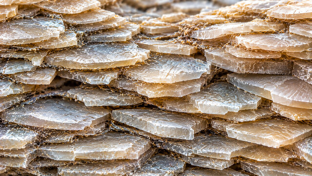 Ultra Realistic Nacre Aragonite Tablet Microstructure Layered Biomineral Architecture Scientific Beauty Abstract Background