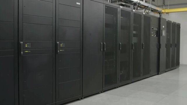Backup Battery Cabinets Inside Modern Data Center Infrastructure