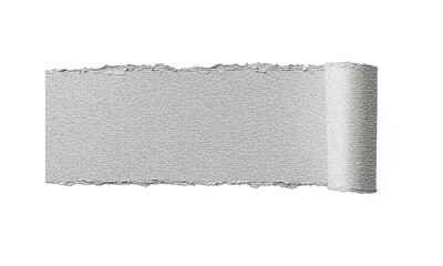 Obraz premium Torn silver paper strip banner isolated on transparent background