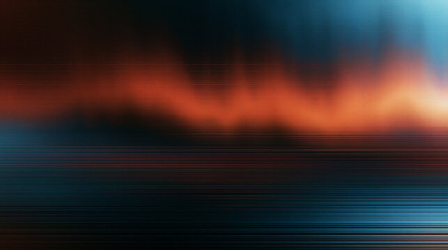 Abstract Glitch Waveform Texture with Orange and Blue Light