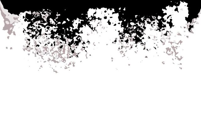 Black ink spot spreading from center, Black luma effect Ink drops stream splatter stain leak spread flow scatter over screen ink transition, flows and streams. Ink bloom 4k loop