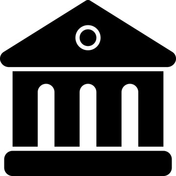 Classic bank building outline icon