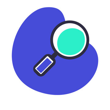 Magnifying glass icon for search functionality and data analysis