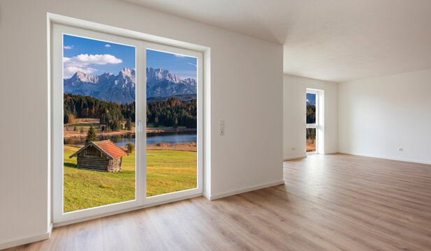 Neubau Wohnung mit freiem Blick in die Natur, Fotomontage