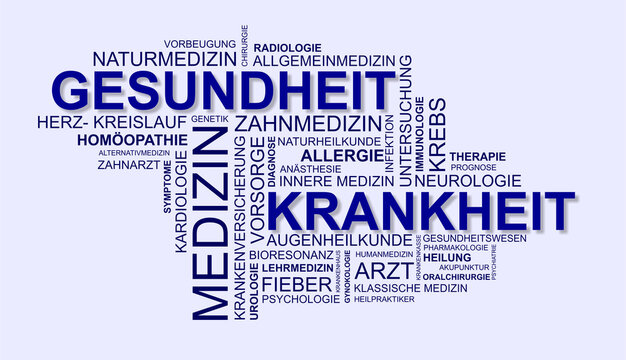 Wortwolke zu Gesundheit, Krankheit und Medizin