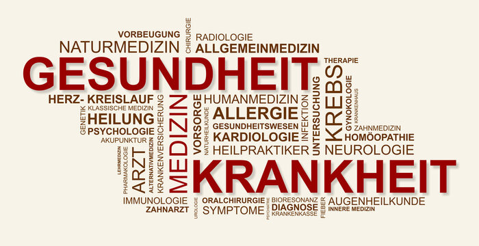 Wortwolke zu Gesundheit, Krankheit und Medizin
