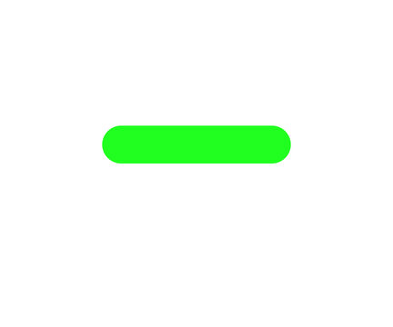 Bright Neon Green Minus Sign Icon Vector Isolated on Black Background