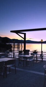 First light of dawn on the lake