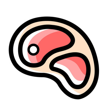 Raw steak meat icon representing fresh beef and protein nutrition
