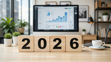 Fototapeta premium 2026 begins a new year of personal goals and fresh starts with annual schedules and important dates giving shape to the months ahead and the changes people want to make