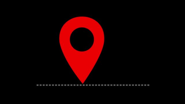Animated location pointer. animated pin map animated icon. location icon. GPS location pointer motion video on white background