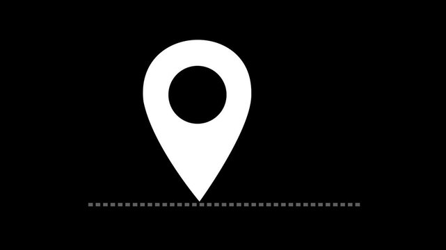Animated location pointer. animated pin map animated icon. location icon. GPS location pointer motion video on white background