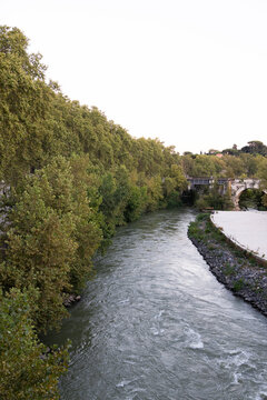 Tiber River in Rome italy