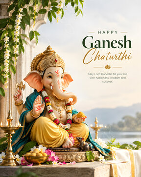 Ganesh Chaturthi Festival Celebration Greeting Design
