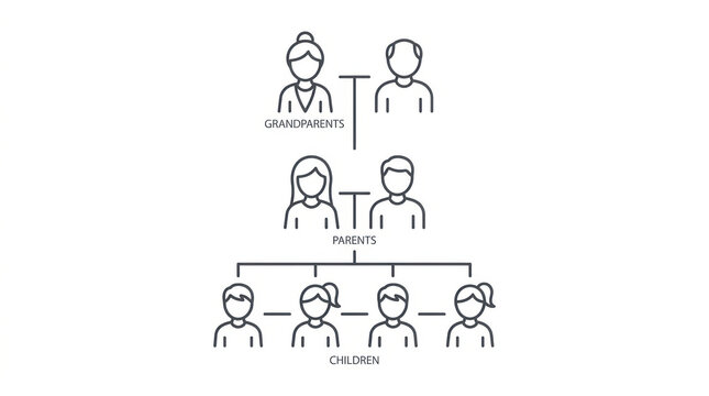 Medical staff hierarchy family tree illustration