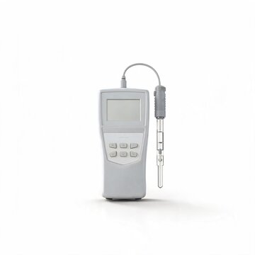 Precision Laboratory pH Meter with Probe for Chemical Measurement Isolated on White
