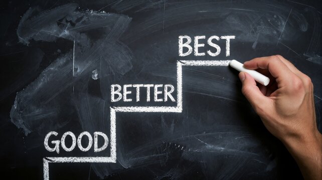 Good Better Best Concept on Blackboard
