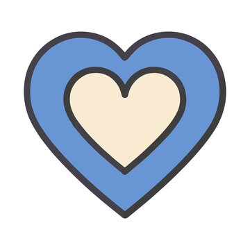 Two tone heart shape icon