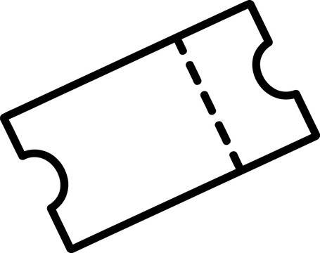 Admit one ticket vector isolated on transparent background illustration featuring simple thin line design for event access entry pass coupons or cinema branding.