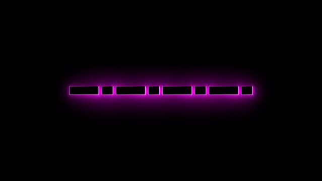 Neon pink glowing morse code signal on a black background
