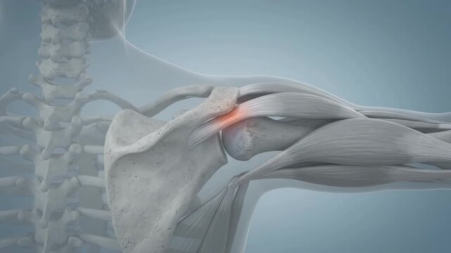 Rotator Cuff Tendinopathy Showing Supraspinatus Impingement During Arm Elevation for Medical Education