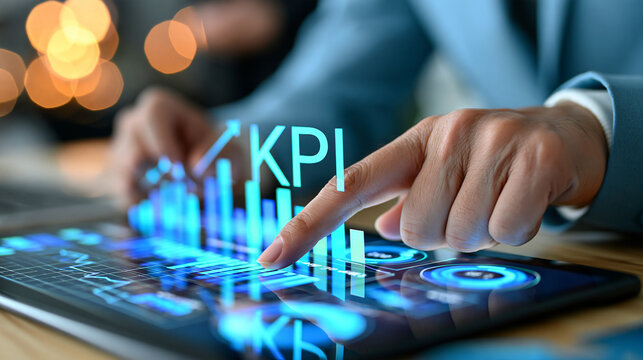 Professional key performance indicator KPI metrics dashboard for sales and business results evaluation and review system to comprehensive strategic business planning concepts,