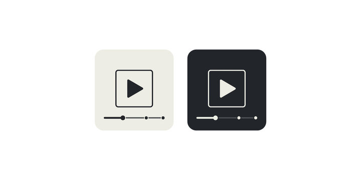 Digital media player interface icons with progress bar for software applications.