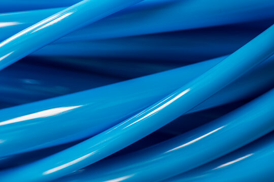 Pneumatic Hose Bundles Close up, Abstract Flow Lines