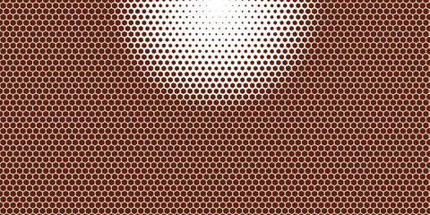 Obraz premium A repeating pattern of small square dots in a warm, reddish-brown hue, creating a textured background with a soft spotlight effect emanating from the top.
