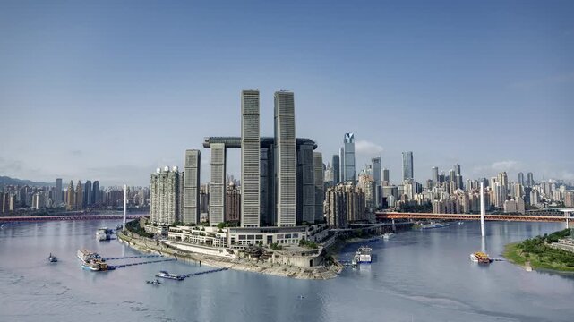 Chongqing cyberpunk city skyline