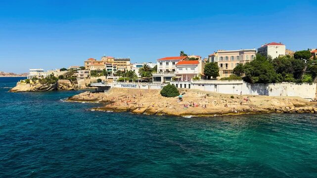Walk along embankment of the old town of Marseille, Provence, Alps, Cote d'Azur, France, June 8, 2026. High quality 4k footage