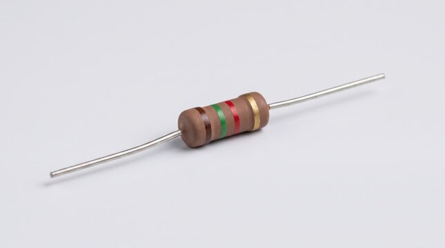 Axial Electronic Resistor Isolated on Neutral Background