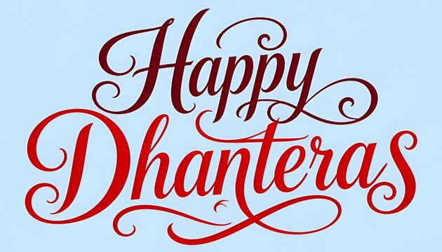 Happy dhanteras decorative calligraphy text with festive colors.