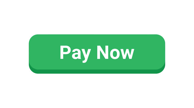 Vibrant green rectangular pay now button vector illustration for digital user interface and commerce website design