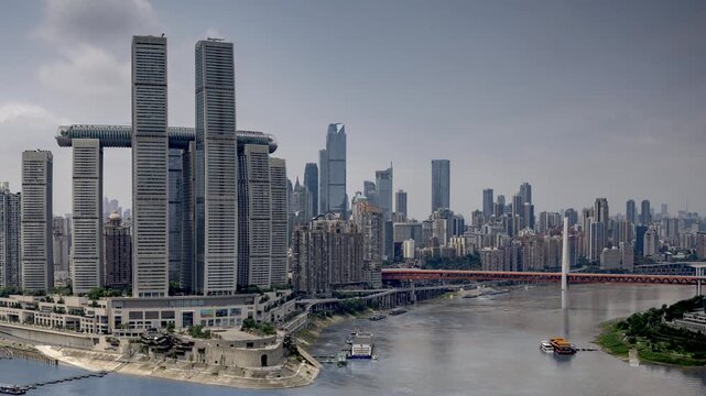 Chongqing cyberpunk city skyline